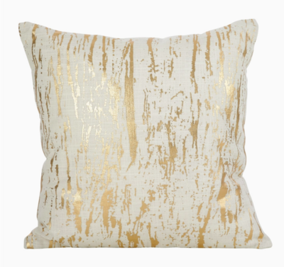 Distressed Metallic Foil Pillow Cover