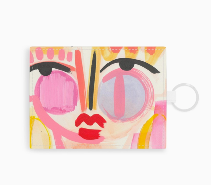 Wallet Keychain-Pink Abstract Girl