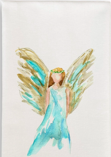Cotton Tea Towel Angel Blue Angel