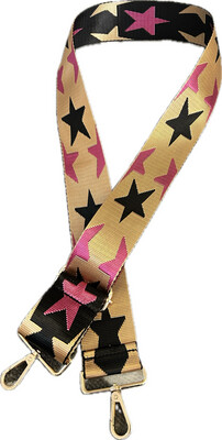Adjustable Bag Strap-Pink Stars