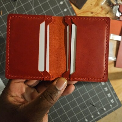 Red leather Bifold wallet