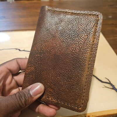 Rustic brown Passport wallet