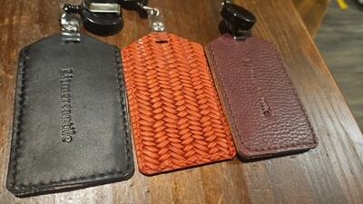 Leather ID badge covers