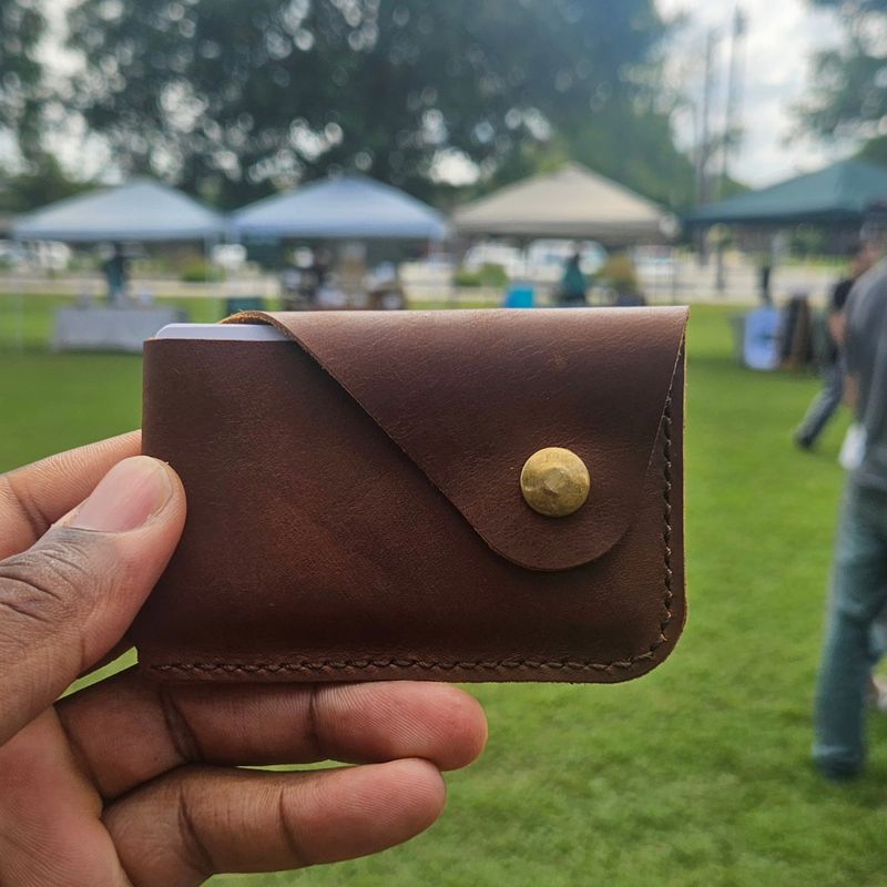 Brown Leather snap wallet