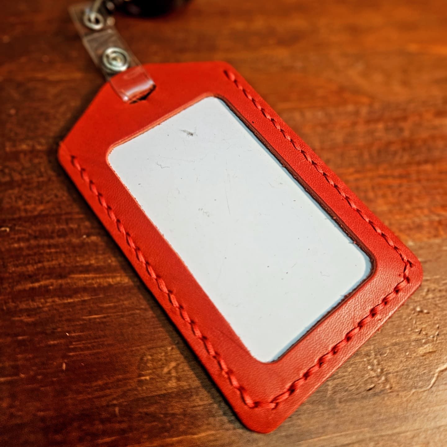 Red Leather ID badges