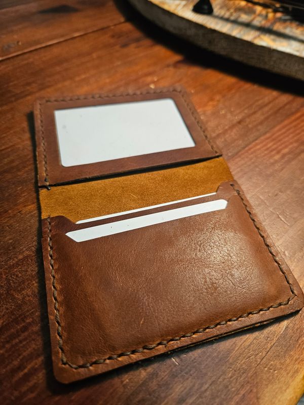 Smooth brown ID Bifold wallet