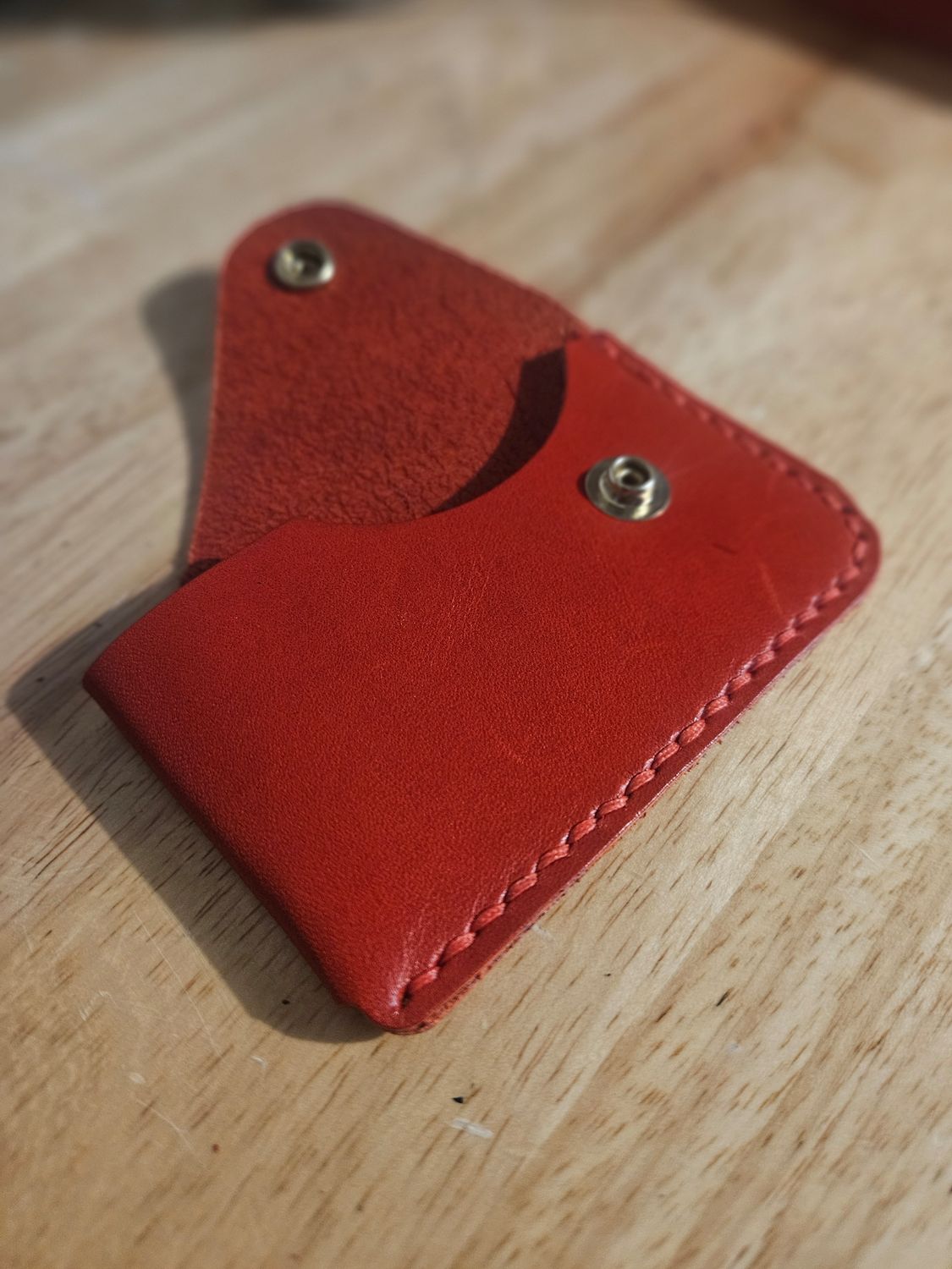 Red Leather snap wallet