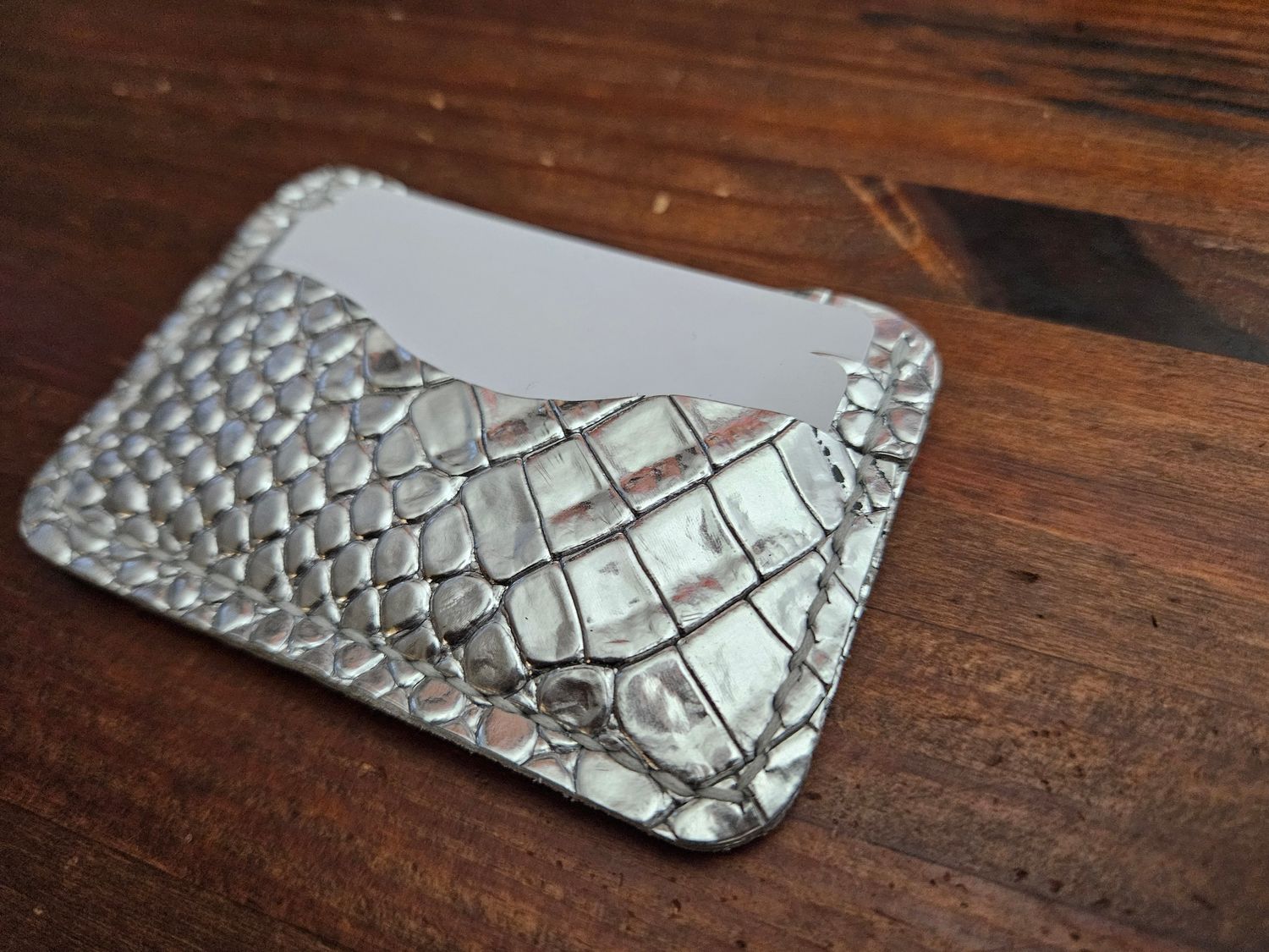 Silver Metallic Minimal Wallet