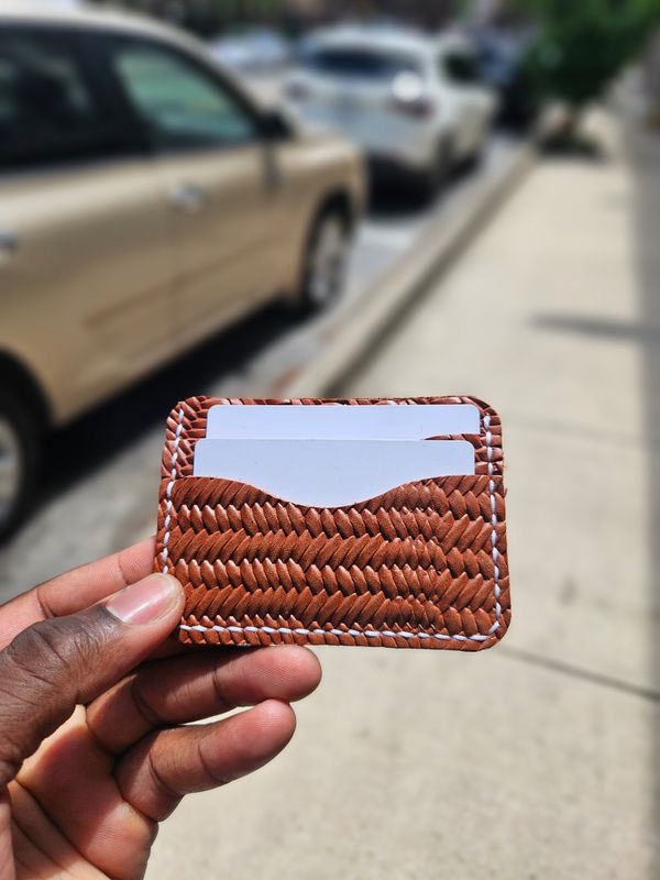 Tan Woven Minimal Wallet