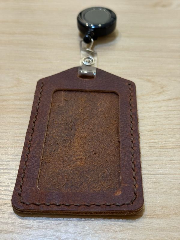 Rustic Brown Leather ID / Luggage badge 