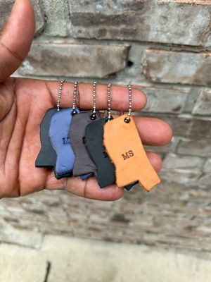 State of Mississippi Leather Keychains (Multiple Colors)