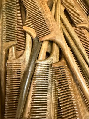Sandalwood Rat tail Comb (detangling and separating )