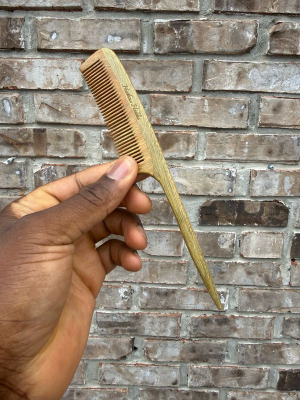 Sandalwood Rat tail Comb (detangling and separating )