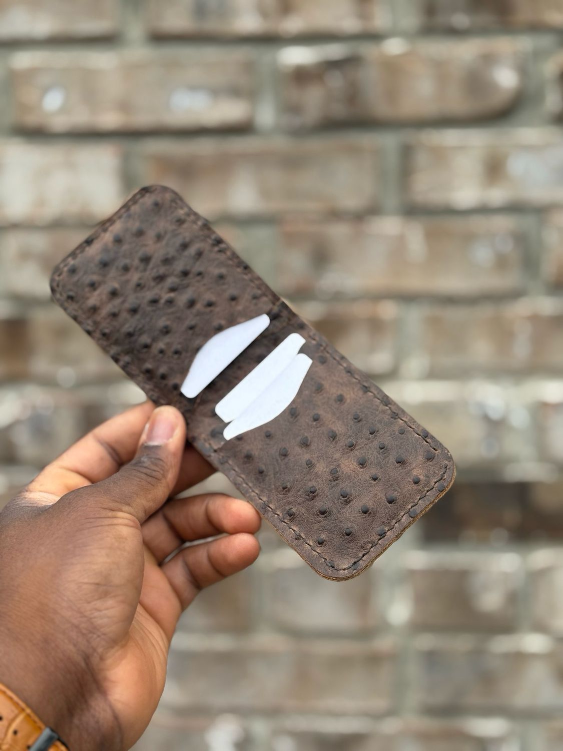 The “Ritten” Embossed Ostrich (Brown)