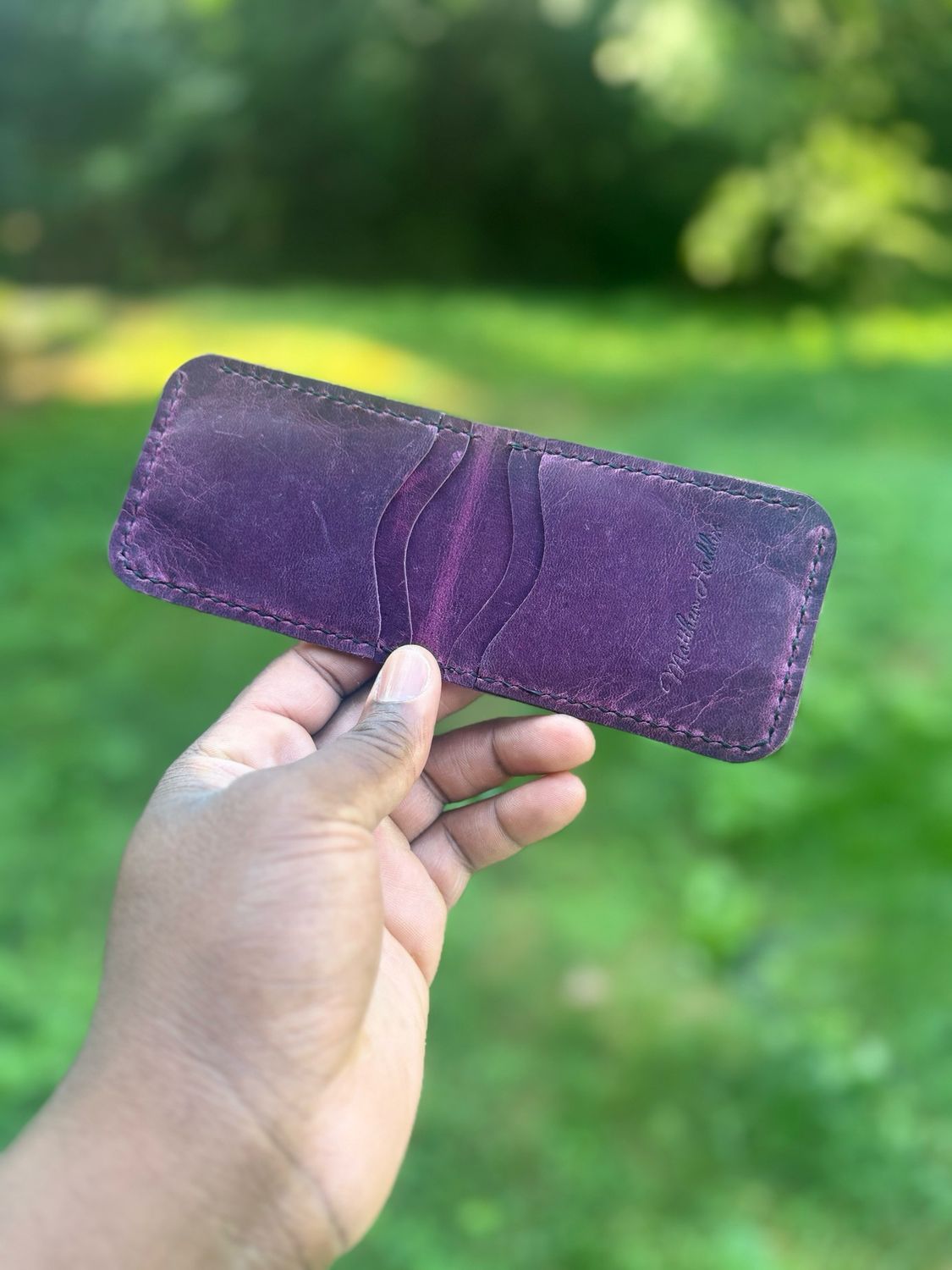 The “Ritten” Rustic Purple Bifold wallet 