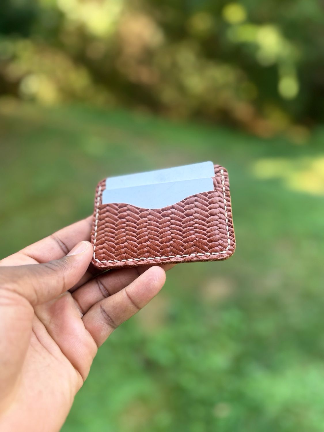 The “Novice” Brown Woven Minimal wallet