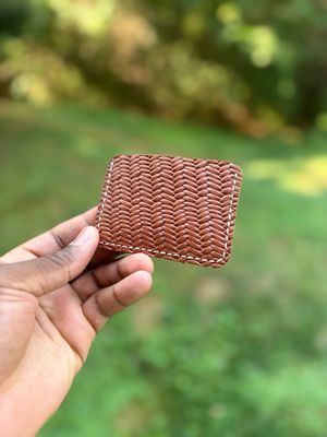 The “Novice” Brown Woven Minimal wallet