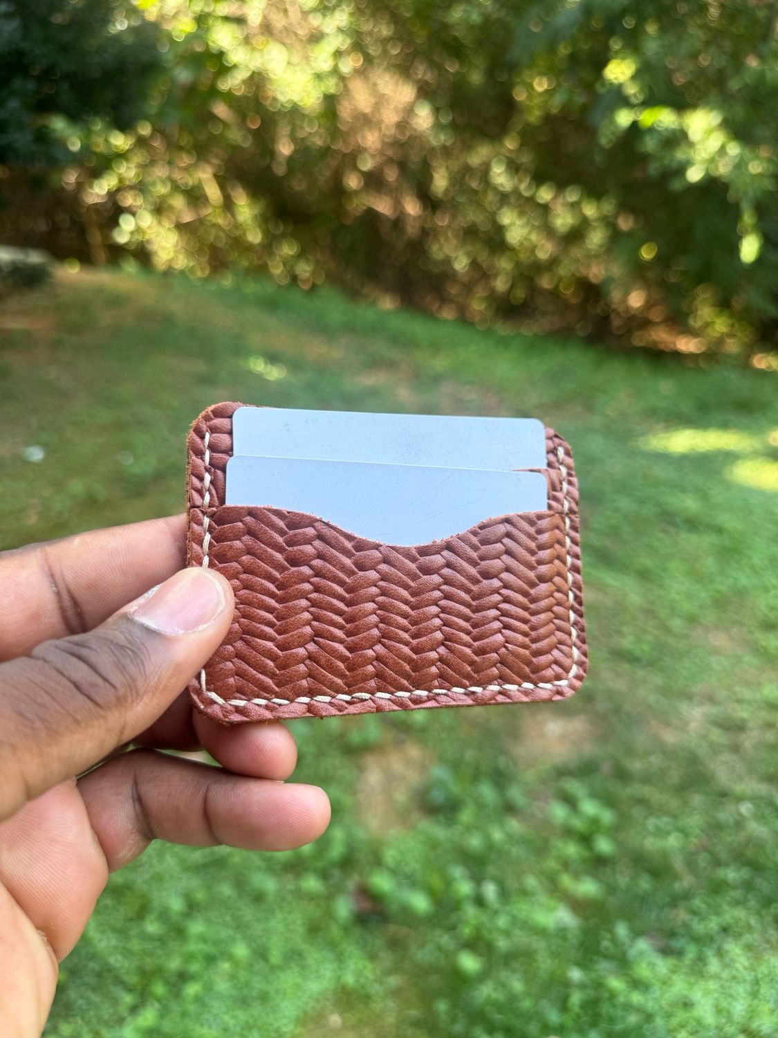The “Novice” Brown Woven Minimal wallet