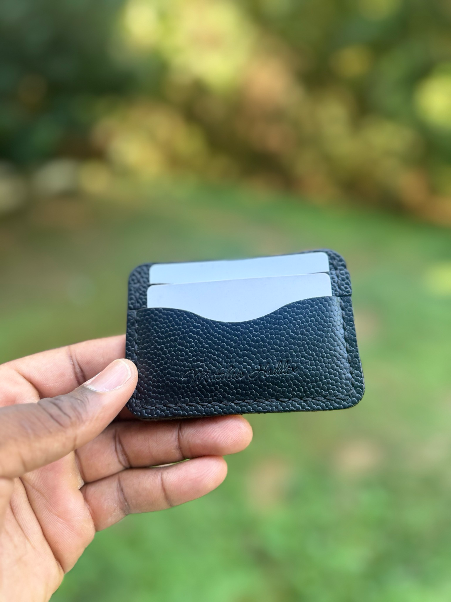 The “Novice “ Black Pebbled Minimal Wallet