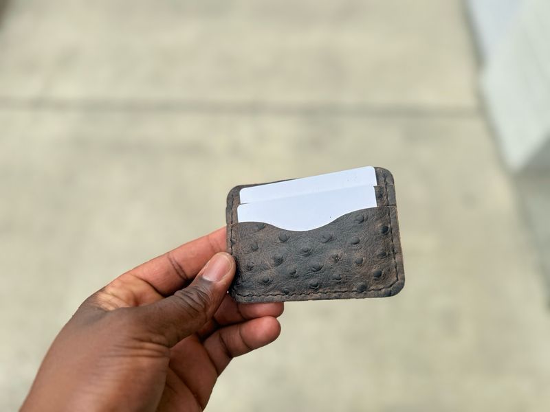 The “Novice” Embossed ostrich minimal Wallet The “Novice” Embossed ostrich minimal Wallet
