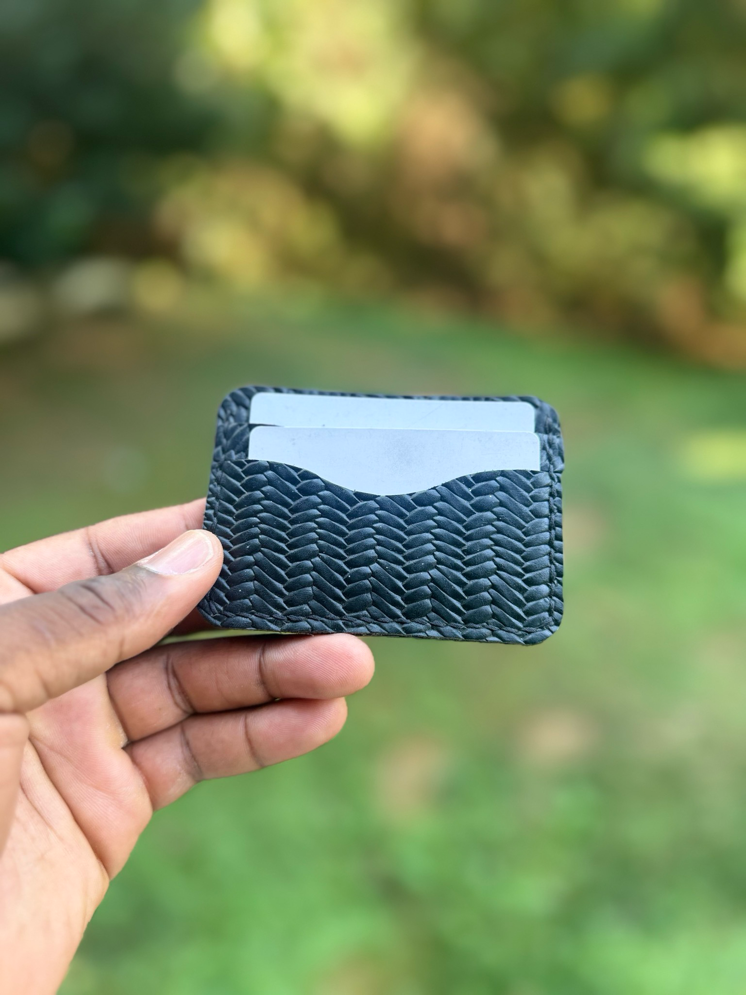 The “Novice” Black Woven Minimal Wallet