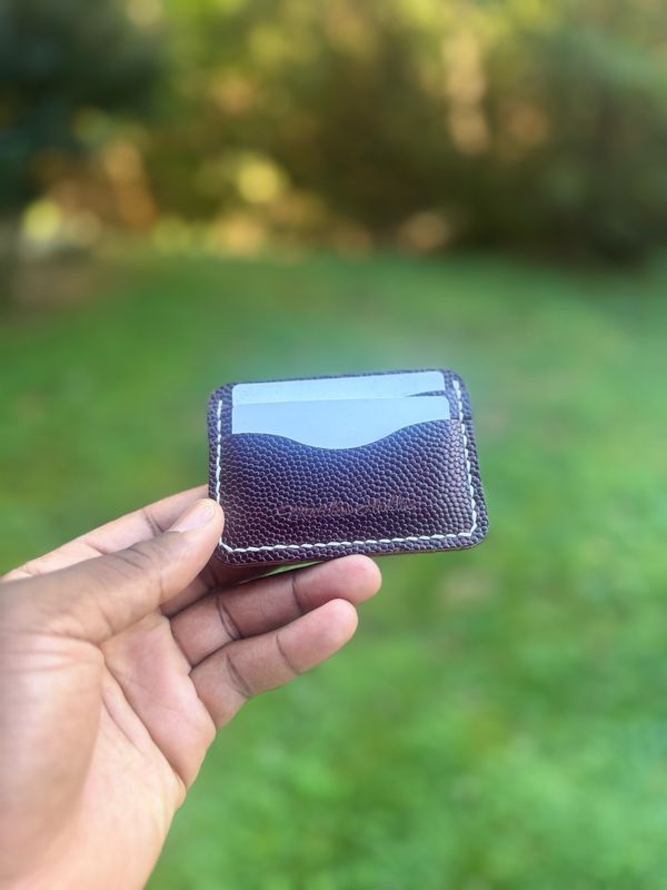 The “Novice” Burgundy Pebbled Minimal Wallet The “Novice” Burgundy Pebbled Minimal Wallet
