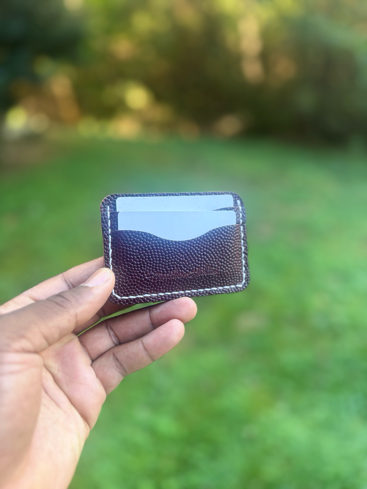 The “Novice” Burgundy Pebbled Minimal Wallet