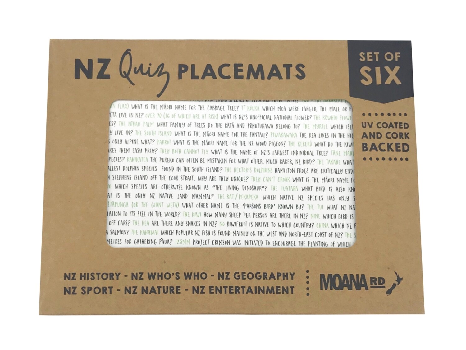 NZ Quiz Placemats