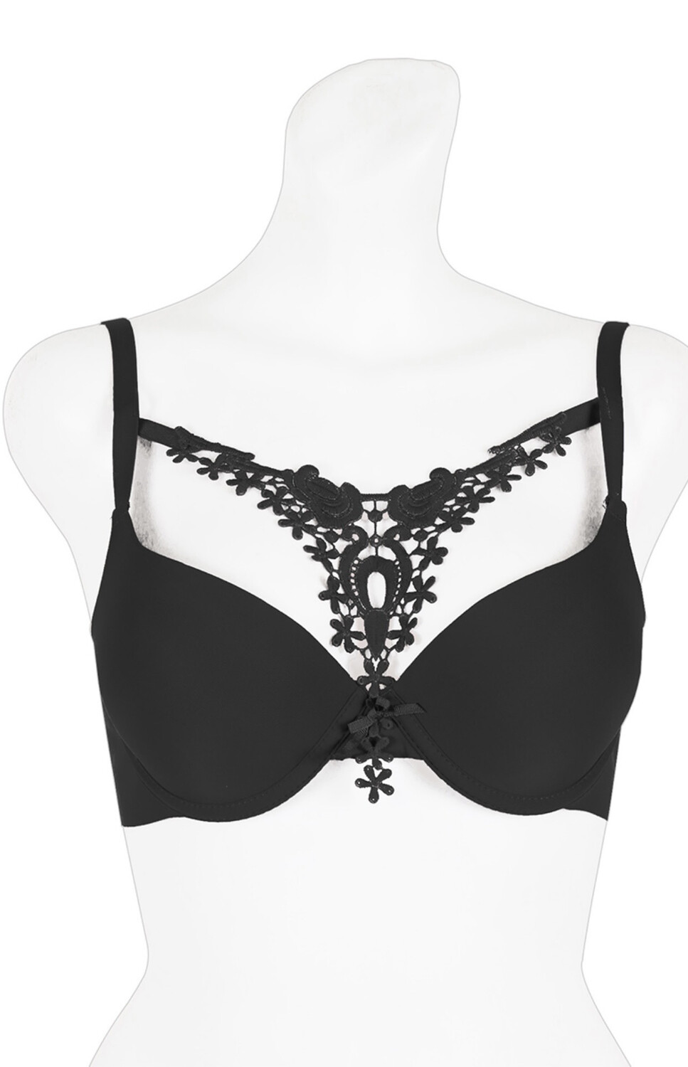 Floral Embroidery Plunge Bra