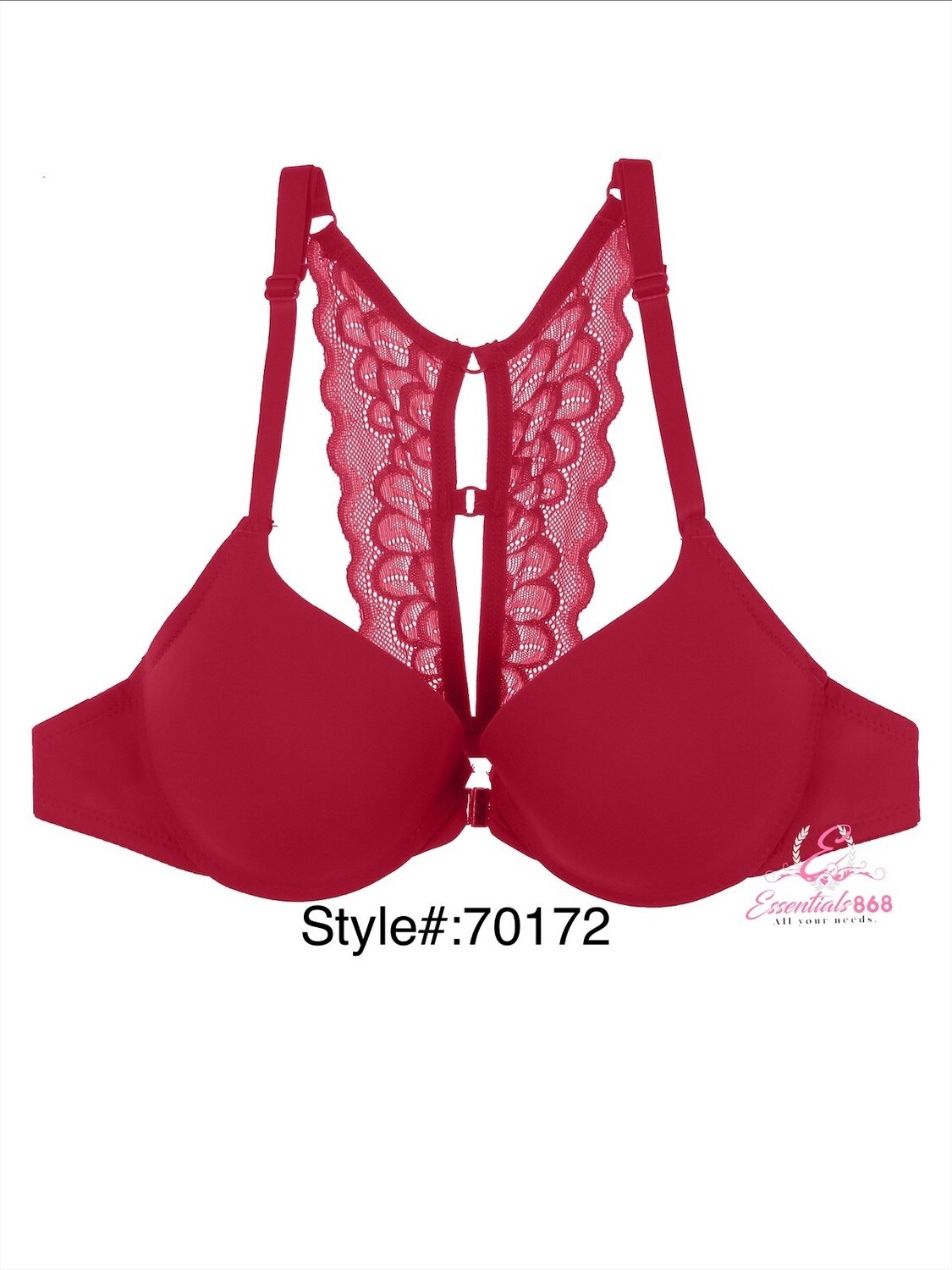 Mesh Racer Back Bra, Color: Red, Size: 36b