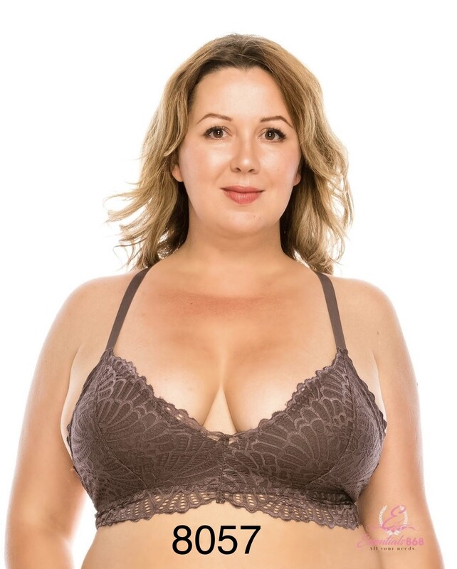 Floral lace overlay Bralette - D-DD CUP