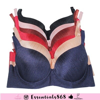 Jacquard stripe pattern push up Bra
