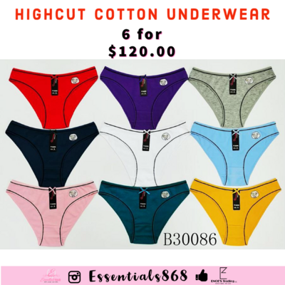 Highcut Cotton Underwear - 6 Pcs