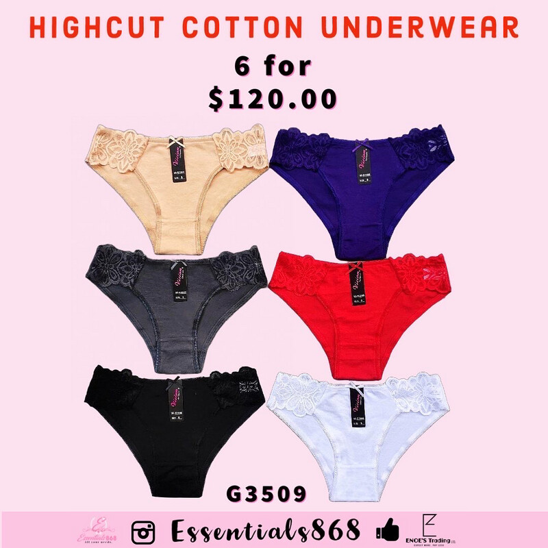 Highcut Cotton Underwear - 6 Pcs
