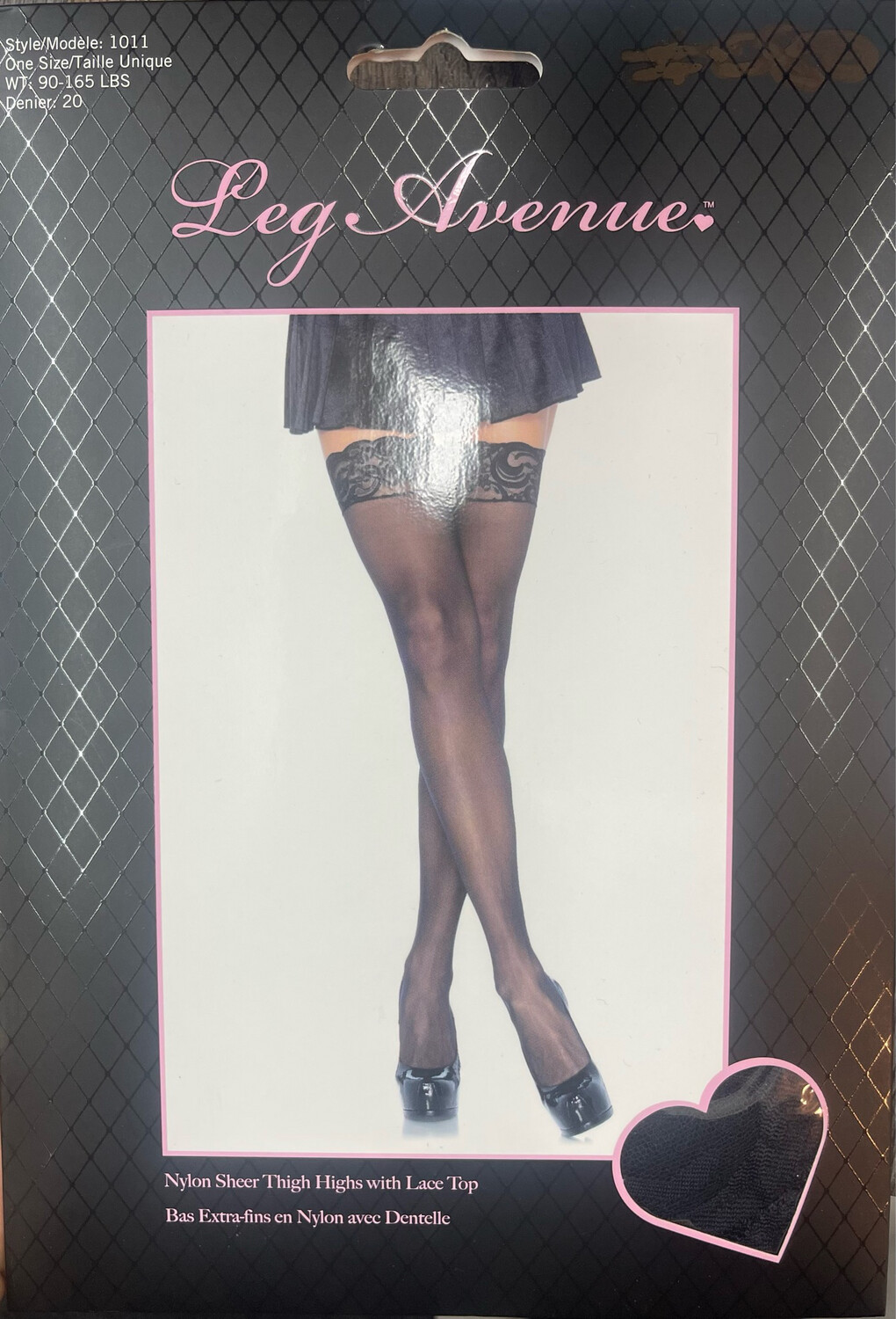 Nylon Sheer Thigh Highs With Lace Top