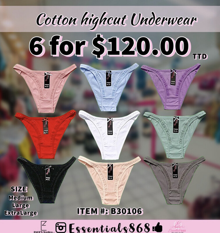 Cotton Highcut Underwear - 6 Pcs