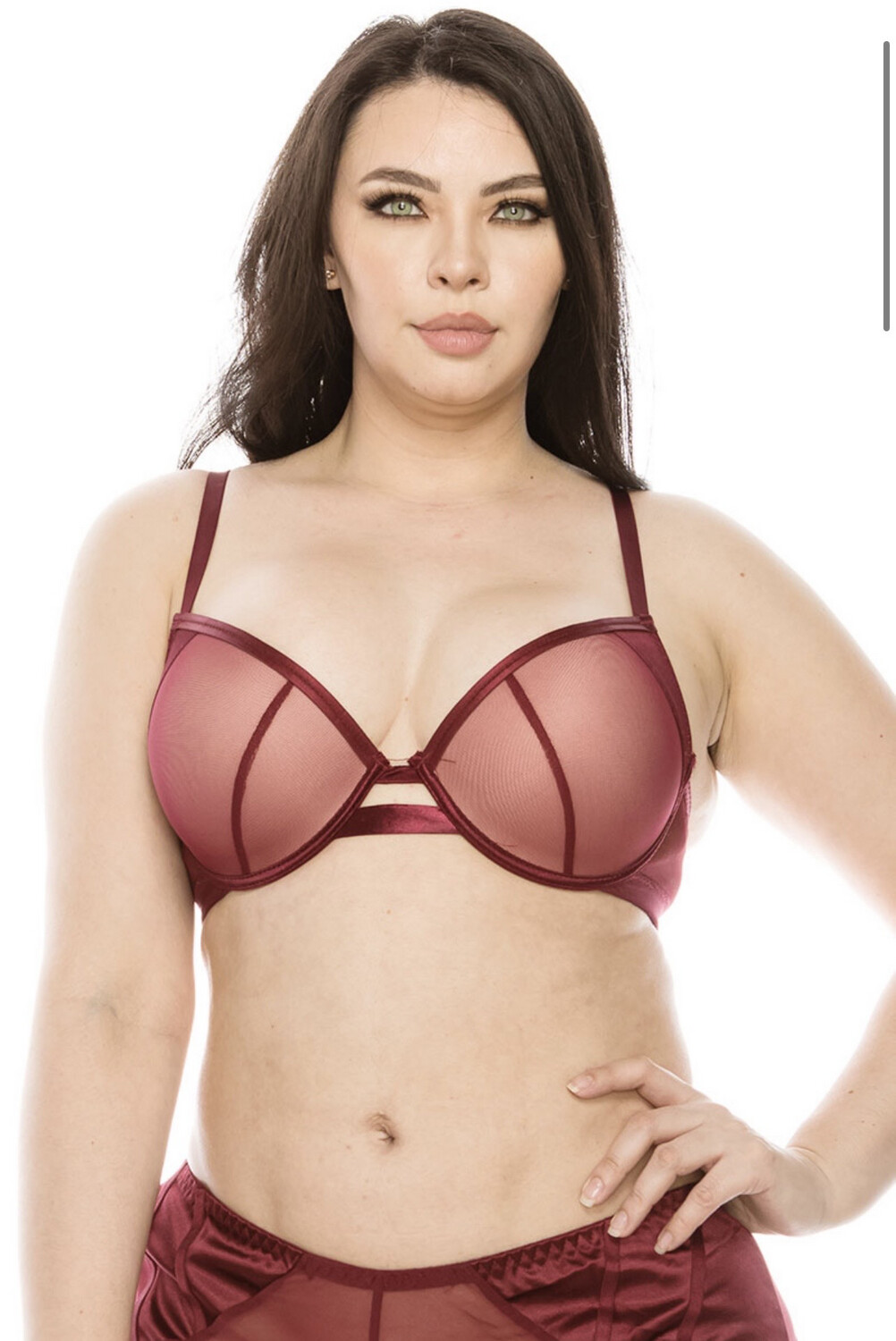 Mesh And Satin Demi Bra