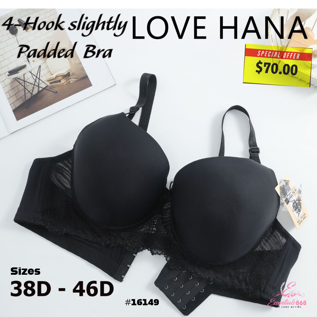 4 Hook Slightly Padded Bra