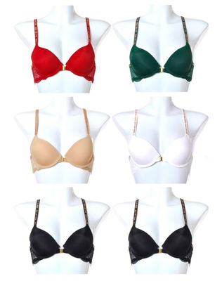 Front Closure Lace Solid Bra