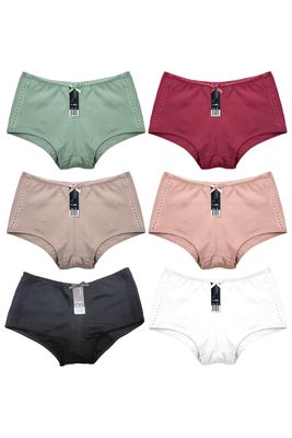 Cotton Boyshort Underwear - Q801( 6 PCs)