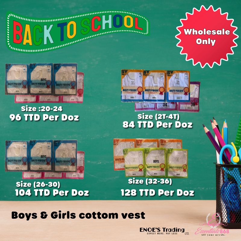 Best Value Kids Vest -1 Dozen