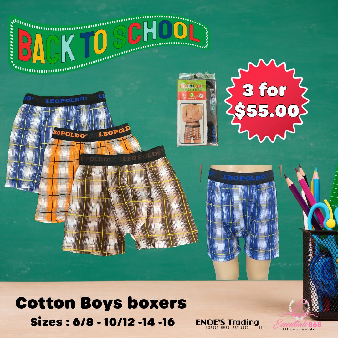 Cotton Boys Boxers -3 Pcs