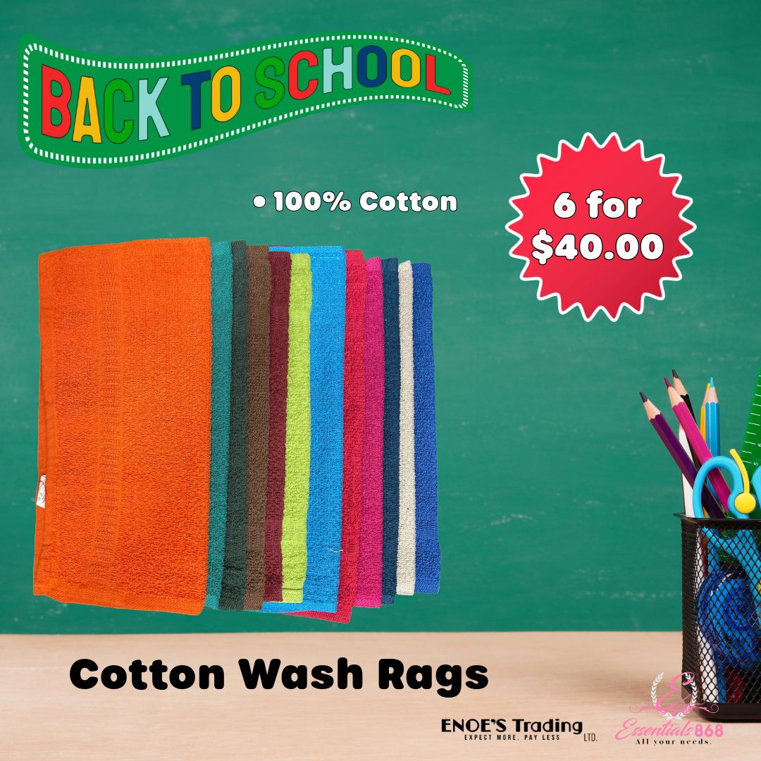 Cotton Wash Rags -6 Pcs
