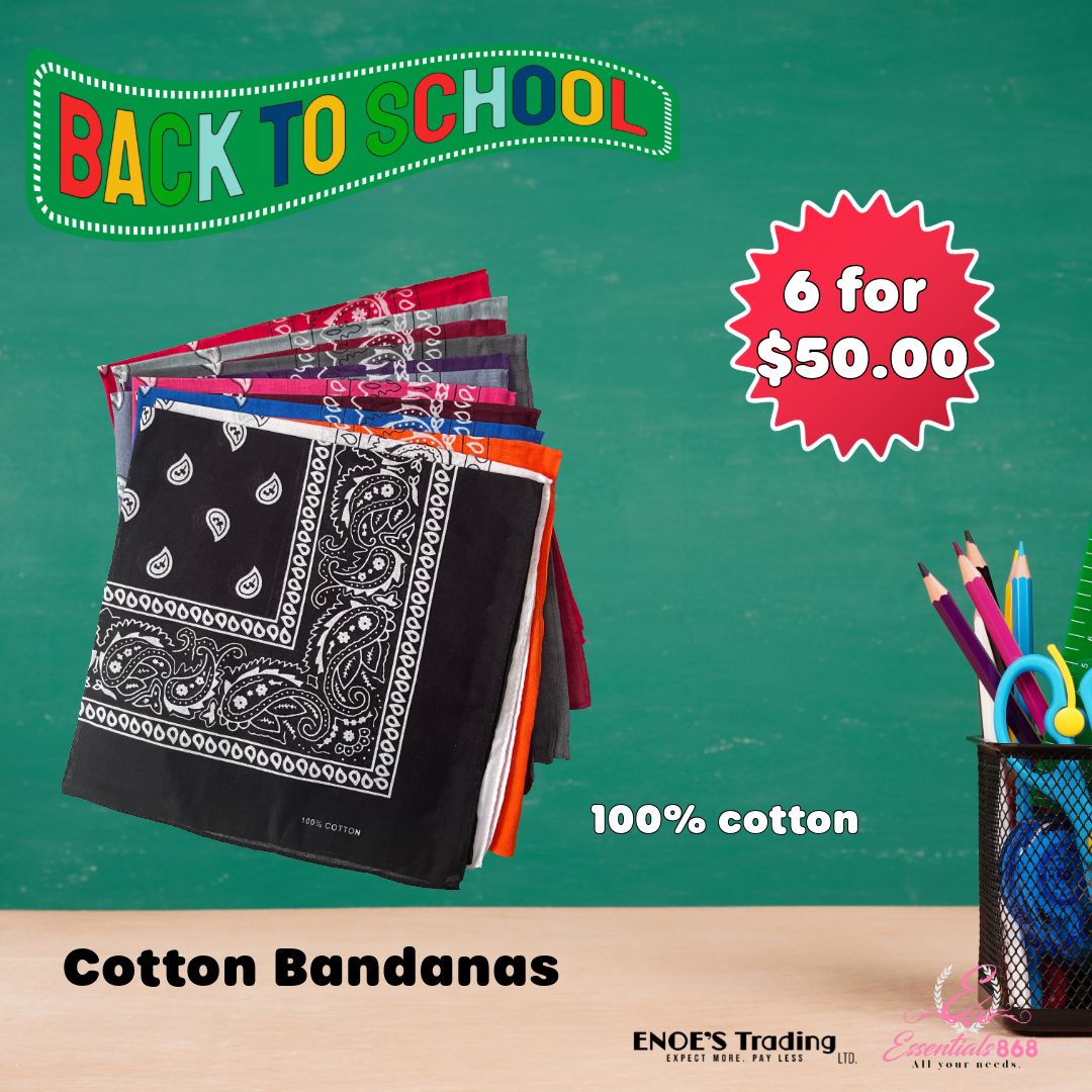 Cotton Bandanas- 6 Pcs