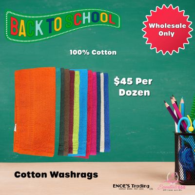 Cotton Wash Rags -1 Doz