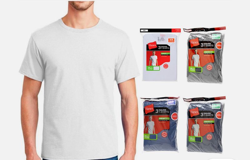 Hanes Tagless Cotton Jersey (White Only)- 3 Pack