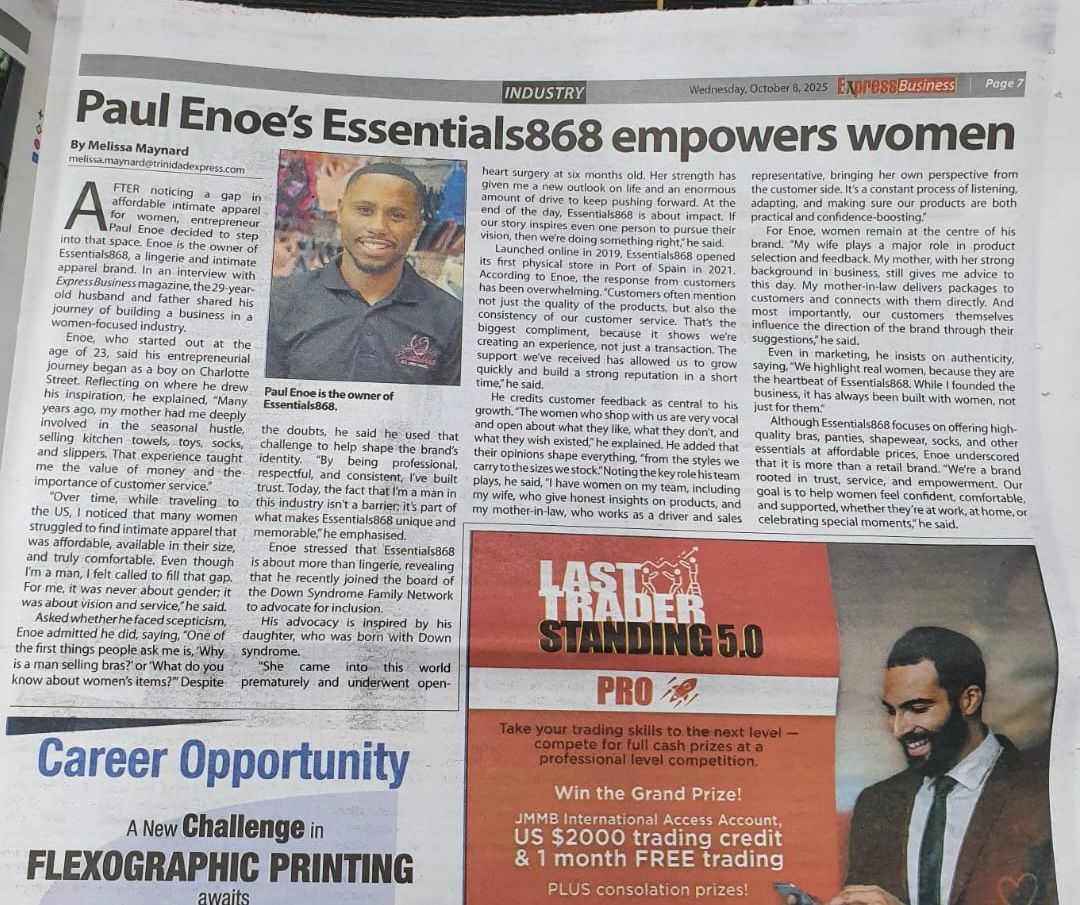 As featured in trinidad Express