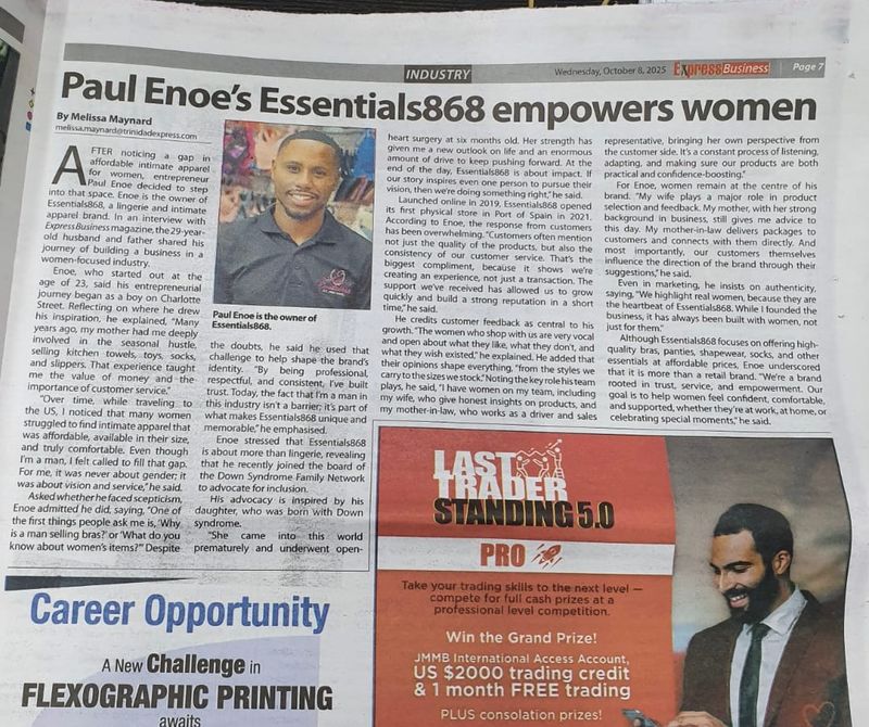 As featured in trinidad Express