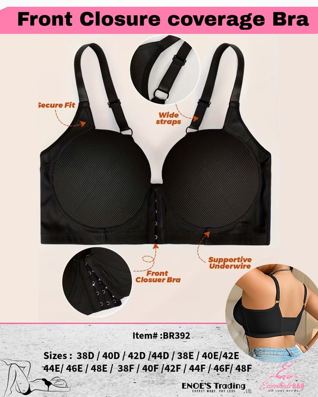 Front-Closure Full Coverage Bra – Essentials868 (Item#: BR392)