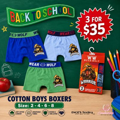 Cotton Boys Boxers -3 Pcs